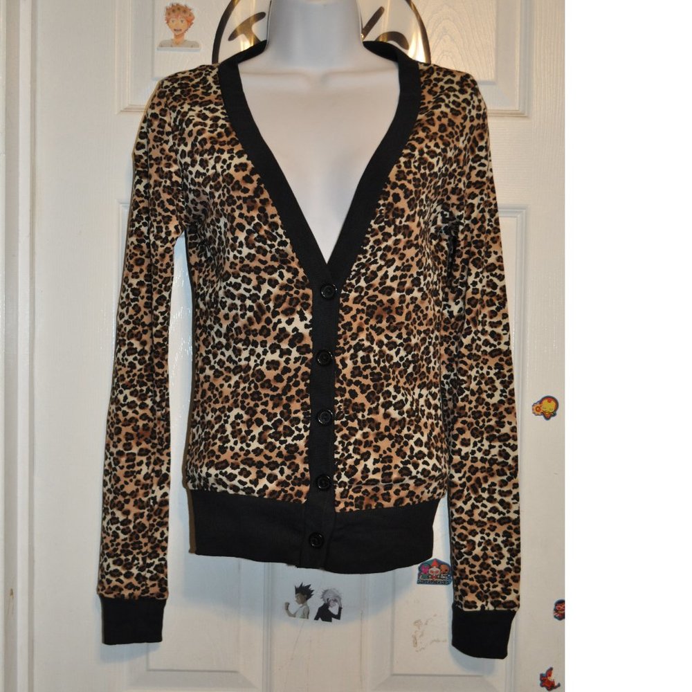 Cardigan Sweater Leopard print button down Women's Retro Vintage Casual Clothing